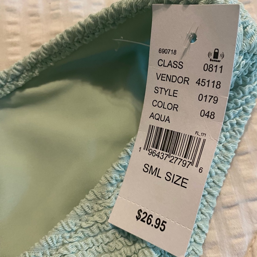 PacSun Aqua Riviera Scrunch Scoop High Cut Bikini Bottom S - Picture 6 of 8